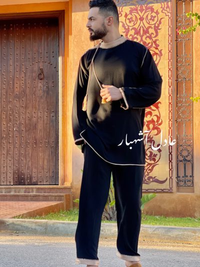 Djellaba traditionnelle avec jabador de qualité