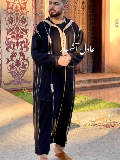 Djellaba traditionnelle avec jabador de qualité
