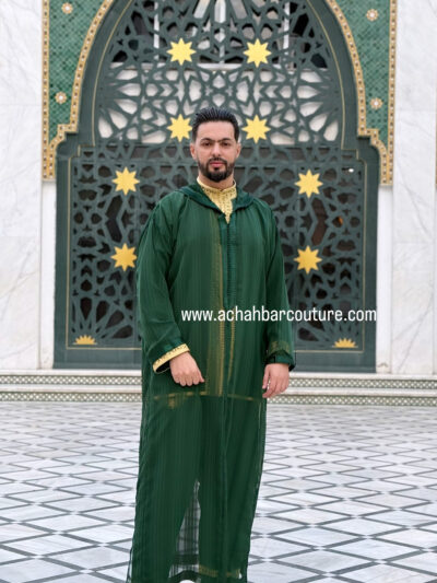 Djellaba Homme traditionnelle avec jabador de qualité