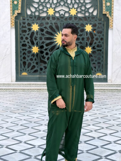 Djellaba Homme traditionnelle avec jabador de qualité