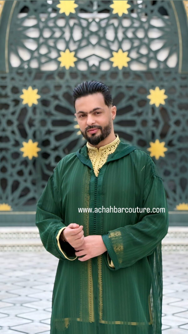 Djellaba Homme traditionnelle avec jabador de qualité
