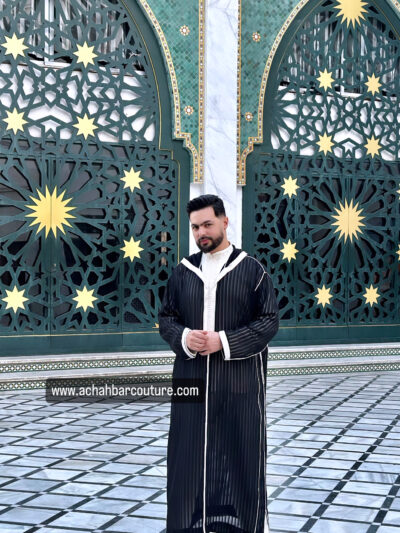Djellaba traditionnelle avec jabador de qualité